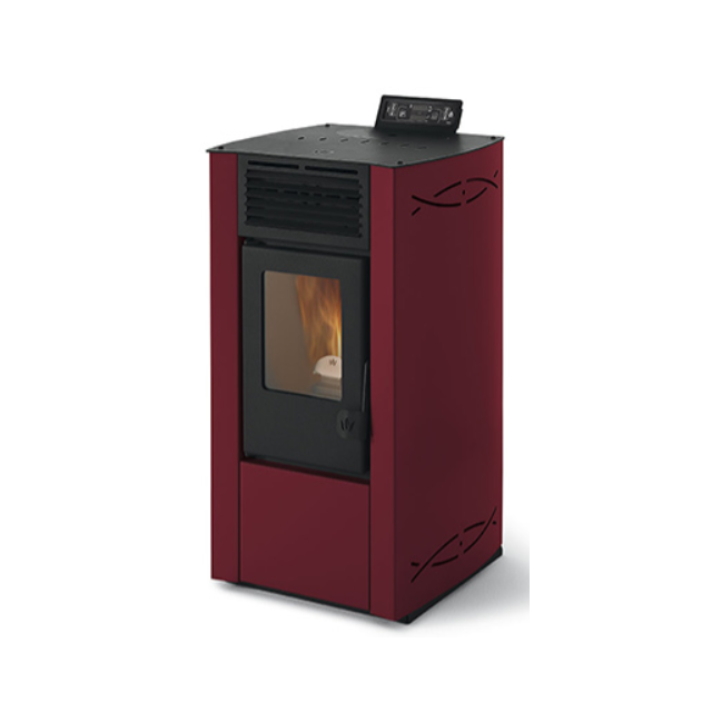 Soba pe peleti PHEBO Dafne Eco, putere termică 6.2 kW, culoare rosu
