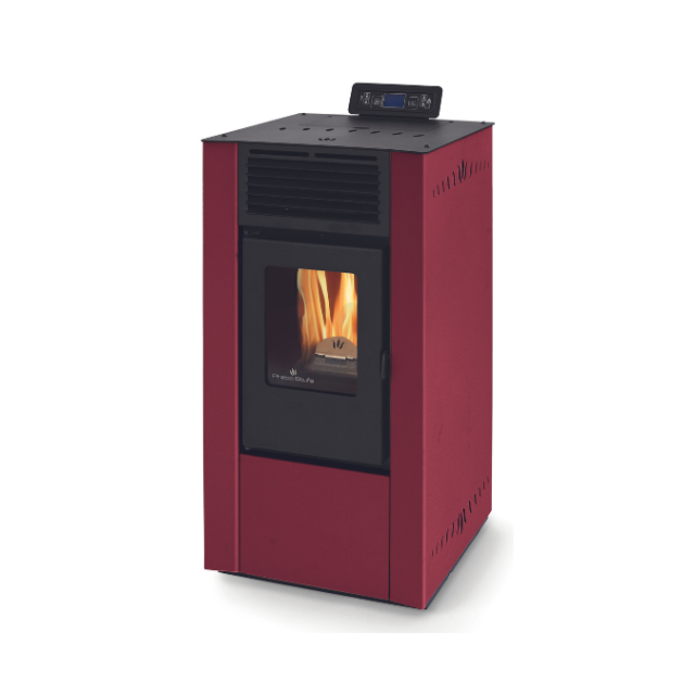 Soba pe peleti PHEBO Clio Eco, putere termică 6.2 kW, culoare rosu