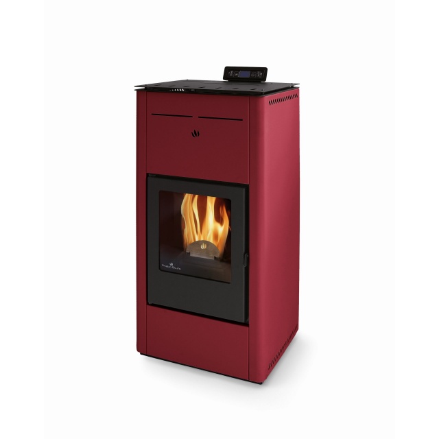 Termosoba pe peleti PHEBO Calliope 14, putere termică 14 kW, culoare rosu