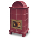 Soba pe lemn PHEBO Diana/L cu cupola, putere termică 11.8 kW, culoare rosu