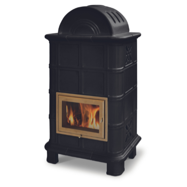 Soba pe lemn PHEBO Diana/L cu cupola, putere termică 11.8 kW, culoare negru