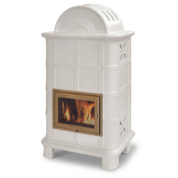 Soba pe lemn PHEBO Diana/L cu cupola, putere termică 11.8 kW, culoare alb