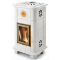 Soba pe lemn PHEBO Vesta Decor, putere termică 10.7 kW, culoare alb