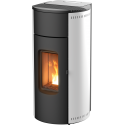 Soba pe peleti RED HEATING Kunal XUP, putere termică 6.3 kW, culoare alb metalic