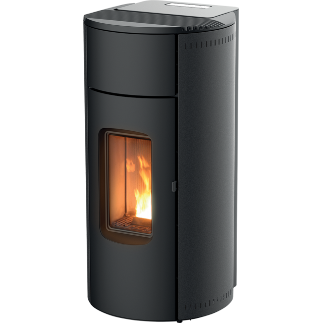 Soba pe peleti RED HEATING Kunal XUP!, putere termică 8.20 kW, culoare negru metalic
