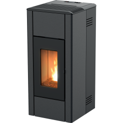 Soba pe peleti RED HEATING Ren, putere termică 6.30 kW, culoare negru metalic