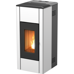 Soba pe peleti RED HEATING Ren, putere termică 6.30 kW, culoare alb metalic