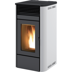 Soba pe peleti RED HEATING Camelia, putere termică 8.0 kW, culoare alb metalic