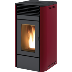 Soba pe peleti RED HEATING Camelia, putere termică 8.0 kW, culoare rosu metalic