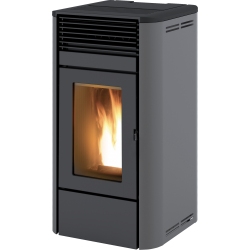 Soba pe peleti RED HEATING Camelia, putere termică 8.0 kW, culoare gri metalic