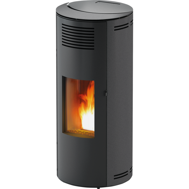 Soba pe peleti RED HEATING Minta, putere termică 8.10 kW, culoare negru metalic