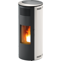 Soba pe peleti RED HEATING Minta, putere termică 8.10 kW, culoare alb metalic