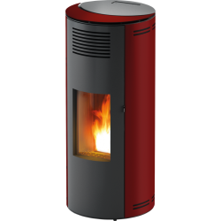 Soba pe peleti RED HEATING Minta, putere termică 8.10 kW, culoare rosu metalic