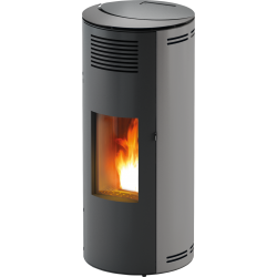 Soba pe peleti RED HEATING Minta, putere termică 8.10 kW, culoare gri metalic