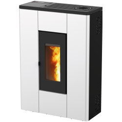 Soba pe peleti RED HEATING Melissa , putere termică 7.10 kW, culoare alb metalic