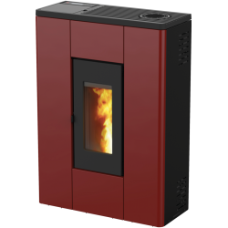 Soba pe peleti RED HEATING Melissa , putere termică 7.10 kW, culoare rosu metalic