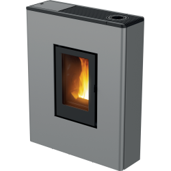 Soba pe peleti RED HEATING Hoya, putere termică 7.80 kW, culoare gri metalic