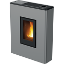 Soba pe peleti RED HEATING Hoya, putere termică 7.80 kW, culoare gri metalic