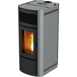 Soba pe peleti RED HEATING Aster, putere termică 10.00 kW, culoare gri metalic