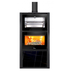 Soba pe lemne LACUNZA BERGEN, putere nominala 11.5 kW, dimensiuni 797 x 1312 x 432 mm, culoare negru