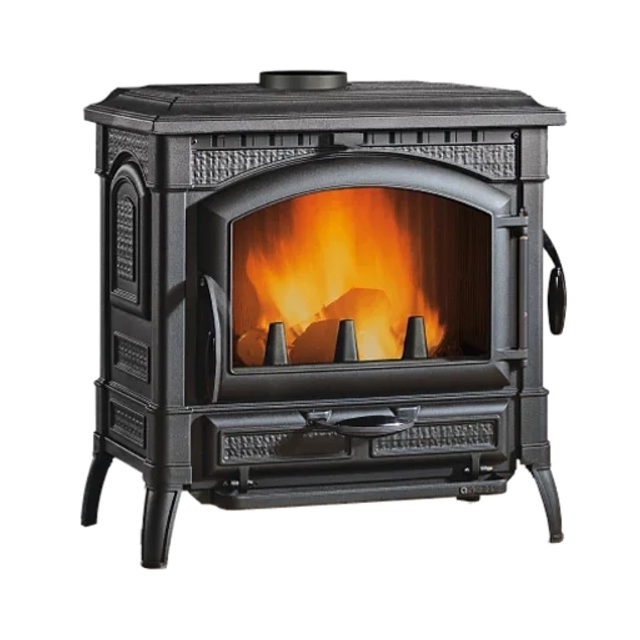 Soba din fonta pe lemne NORDICA ISOTTA CON CERCHI EVO, putere 11,9 kW-N, culoare negru antracit