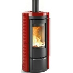 Soba cu lemne NORDICA LIÙ, putere 7.5 kW-N, culoare bordeaux