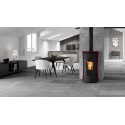 Sobă pe peleți conductibilă cu iesire cos posterioara EDILKAMIN CHERIE 11++, putere utila 3,7/11 kW, ceramica bordeaux