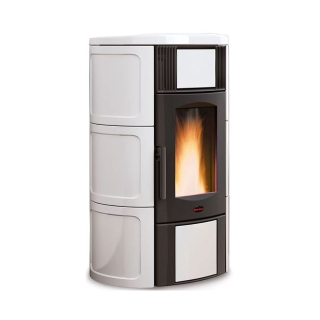 Termosoba pe peleti ventilata NORDICA ISIDE IDRO H15, putere 18,1 kW-N, culoare alba