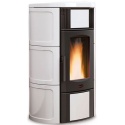 Termosoba pe peleti ventilata NORDICA ISIDE IDRO H15, putere 18,1 kW-N, culoare alba