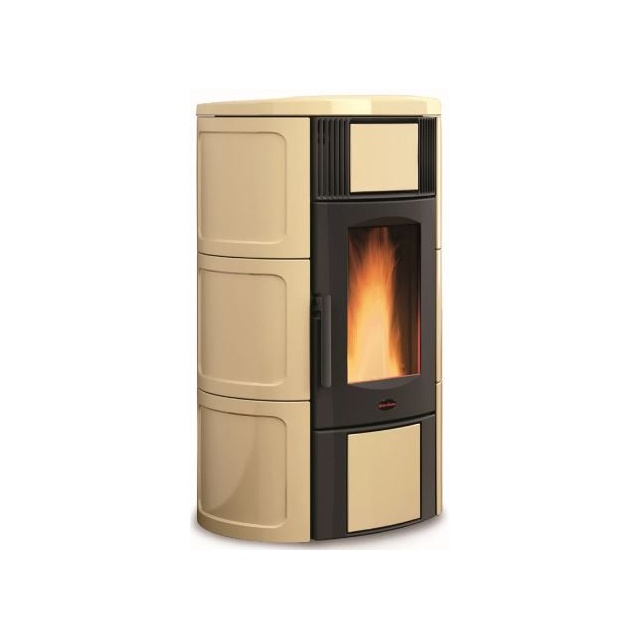 Termosoba pe peleti ventilata NORDICA ISIDE IDRO H15, putere 18,1 kW-N, culoare pergament