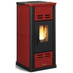 Soba pe peleti ventilata si etansa NORDICA SERAFINA LUX EVO, putere 8,0 kW-N, culoare bordeaux