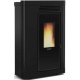 Soba pe peleti cu sistem de conducte NORDICA ANNABELLA AD EVO, putere 9,0 kW-N, culoare neagra