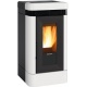 Sobă etanșă pe peleți cu sistem de conducte NORDICA LUCIA PLUS, putere 12,0 kW-N, culoare alb