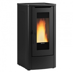 Soba pe peleti ventilata NORDICA DAHIANA VFS, putere 10,0 kW-N, culoare negru