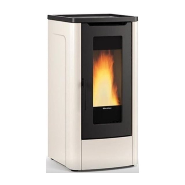 Soba pe peleti ventilata NORDICA DAHIANA VFS, putere 10,0 kW-N, culoare ivory