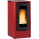 Soba pe peleti ventilata NORDICA TEOREMA, putere 10,0 kW-N, culoare bordeaux