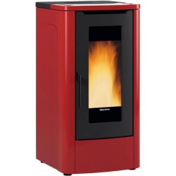 Soba pe peleti ventilata NORDICA TEOREMA, putere 10,0 kW-N, culoare bordeaux