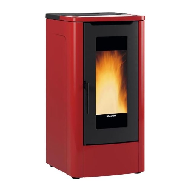 Soba pe peleti ventilata NORDICA TEOREMA, putere 10,0 kW-N, culoare bordeaux
