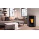 Sobă pe peleți EDILKAMIN Nara 7 Evo, putere utila 3/6.9 kW cu ieșire fum spate Ø 8 cm, ceramică ceramică bordeaux