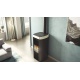 Sobă pe peleți EDILKAMIN Rada Air Tight C, putere utila 2,8/12,8 kW cu ieșire fum coaxială superioară, ceramică albă mată
