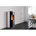 Soba pe peleți PIAZZETTA P220T TOPSFG, suprafata otel si sticla frontala, clasa energetica A+ si putere nominala 3,4 - 8,5 kW