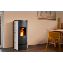 Soba pe peleți PIAZZETTA P920K, design rotund clasic din majolica , clasa energetica A+ si putere nominala 3,3 - 8,5 kW