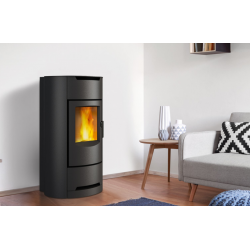 Soba pe peleți PIAZZETTA P121T, din oțel și ușă din fontă, clasa energetica A+ si putere nominala 3,5 - 8,5 kW
