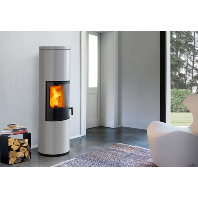 Soba pe lemne PIAZZETTA E924AHPS, baza fixa si evacuare superioara/ posterioara, clasa energetica A+ si putere nominala 7,2 kW
