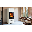 Soba pe lemne PIAZZETTA E928CB, placare din majolică si sistem BCS, clasa energetica A+ si putere nominala 5,5 - 11,1 kW