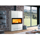 Soba pe lemne PIAZZETTA DAVOS4, placare cu majolică, clasa energetica A si putere nominala 14 kW