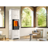 Sobă hibrid PIAZZETTA E228CHDP, grila de ventilatie frontala si evacuare gaze- parte posterioara, clasa energetica A+