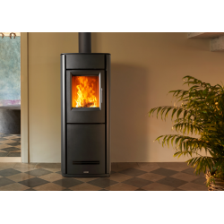 Sobă hibrid PIAZZETTA E228S, evacuare gaze- parte superioara, clasa energetica A+ si putere nominala 8 kW