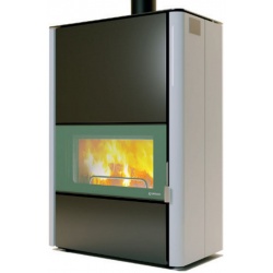 Termosobă pe lemne UNGARO TLSU242, panou frontal din metal negru/ alb, 546 × 882 × 1319,5 mm, putere nominala 20 kW