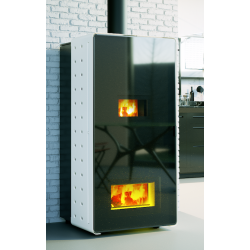 Sobă hidraulică pe peleți și lemne UNGARO I2FCMBS, 67 × 71 × 143 mm, putere nominala 30 kW